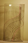 Seguso Murano glass large vase signed & paper label