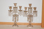 Pair antique Baccarat glass candelabra