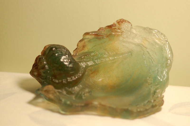 Daum Nancy Pate de Verre snail figurine Joe Descomps C:1920