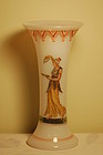 Richardson English glass painted Vetrified glass vase signed C:1850