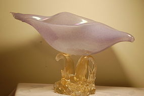 Barovier & Toso Murano glass large 'Conchiglia' compote C:1940