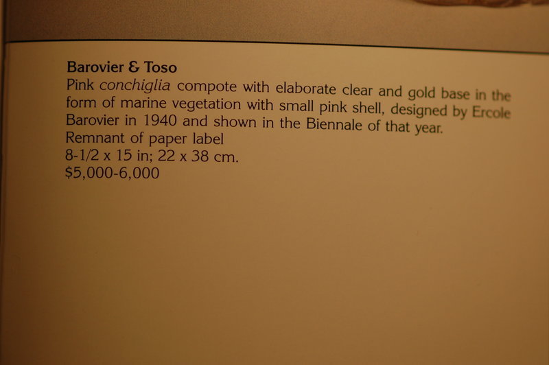 Barovier &amp; Toso Murano glass large 'Conchiglia' compote C:1940