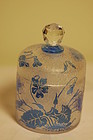 Val St Lambert French cameo glass jar signed C:1910