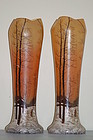 Pair Legras French glass vases C:1910