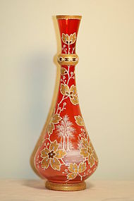 Moser Bohemian glass Coralene vase C:1900