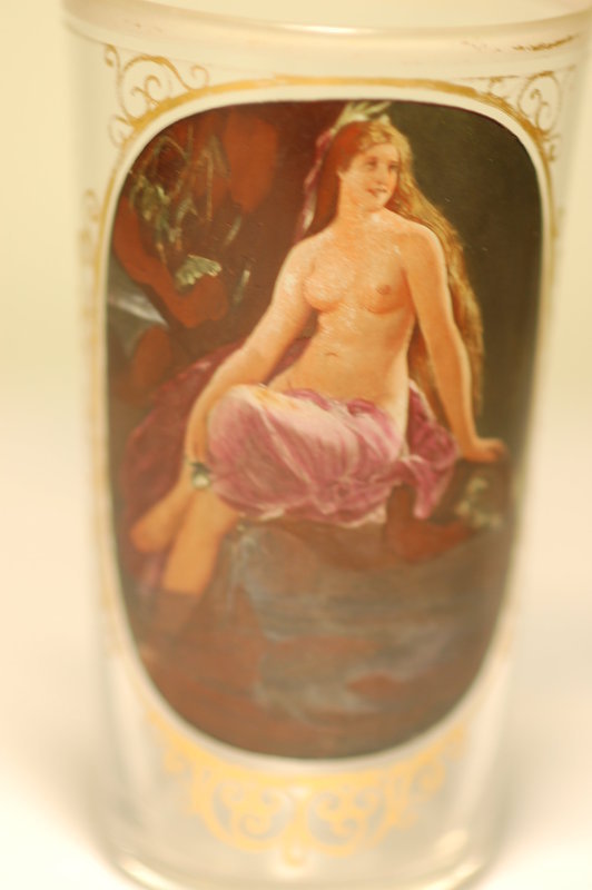 Moser Bohemian glass set of 4 nude vases C:1885