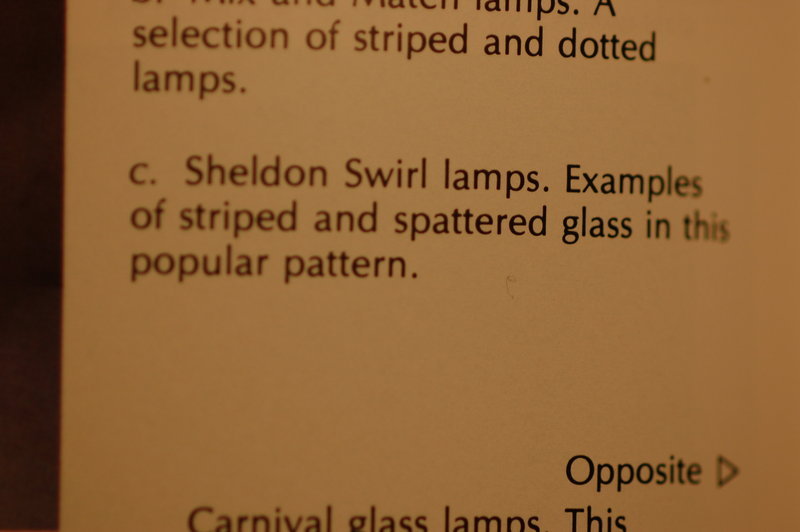 Sheldon antique swirled glass lamp C:1880
