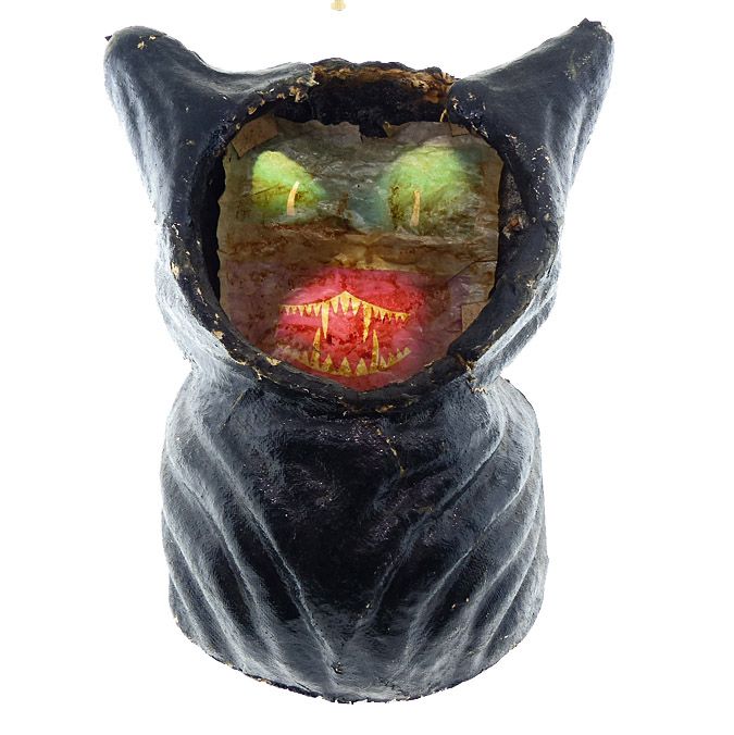 Vintage American Pulp Black Cat Halloween Lantern