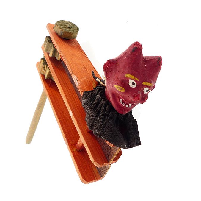 Vintage Halloween German Composition Devil Wood Ratchet Noisemaker