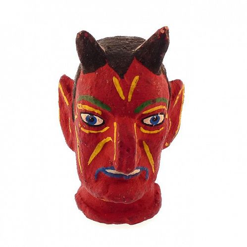 Antique Halloween Devil Puppet Head