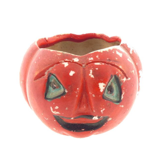 Halloween Bisque Jack o'Lantern Place Card Holder Candy Container