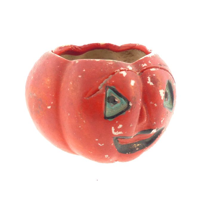 Halloween Bisque Jack o'Lantern Place Card Holder Candy Container