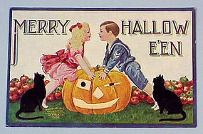 1908 Halloween Jack O'Lantern Post Card