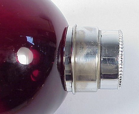 Art Deco Ruby Glass Dumbbell Cocktail Shaker