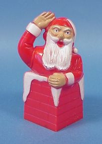 Hard Plastic Santa In Chimney Candy Container