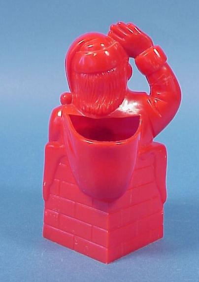 Hard Plastic Santa In Chimney Candy Container
