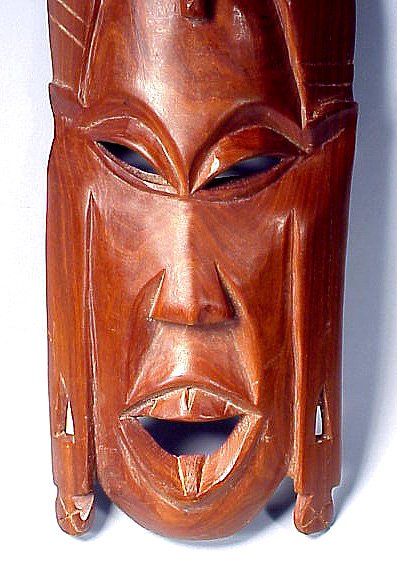 Handcarved Kenyan Wooden Ceremonial Mask