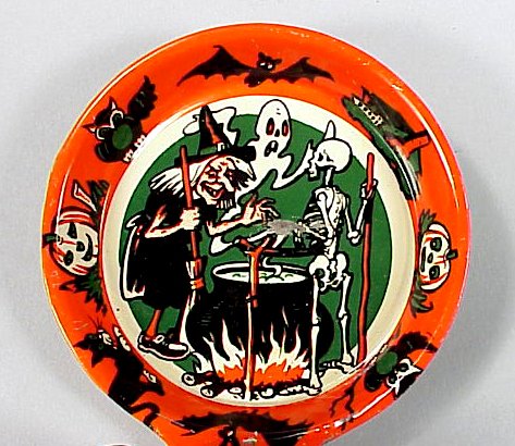 Vintage Tin Litho Halloween Pan Noisemaker