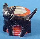 Halloween Bisque Black Cat Candy Container