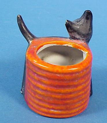 Halloween Bisque Black Cat Candy Container