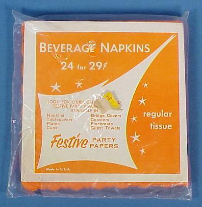 Vintage Halloween Crepe Paper Party Napkin