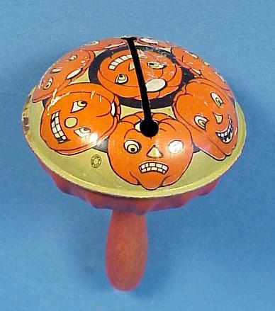 Vintage Tin Litho Halloween Rattle Noisemaker