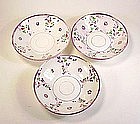 3 English Regency Porcelain Pink Luster Tea Saucers