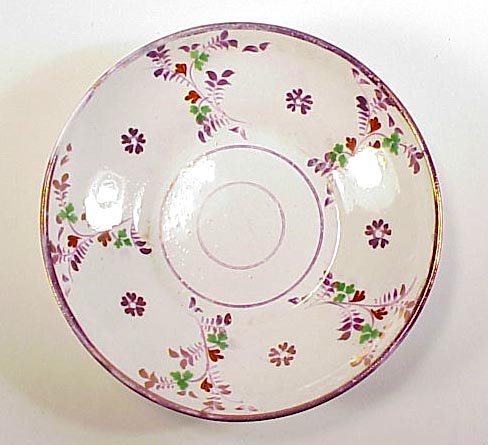 3 English Regency Porcelain Pink Luster Tea Saucers