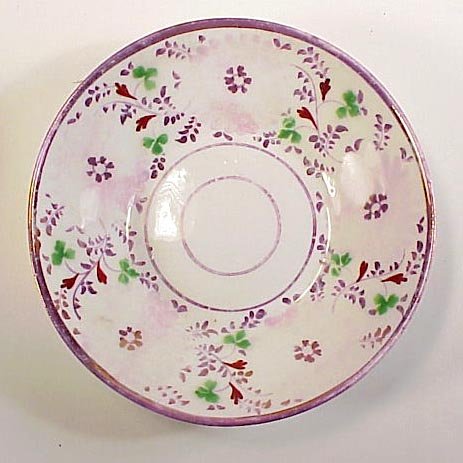 3 English Regency Porcelain Pink Luster Tea Saucers