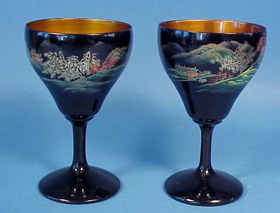 Japanese Lacquer Cocktail Shaker &amp; Glasses