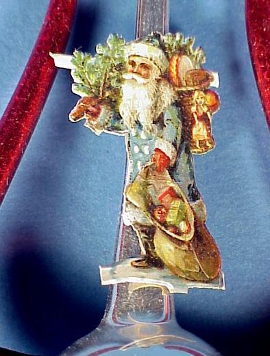 Vintage Glass Santa Lyre Christmas Ornament