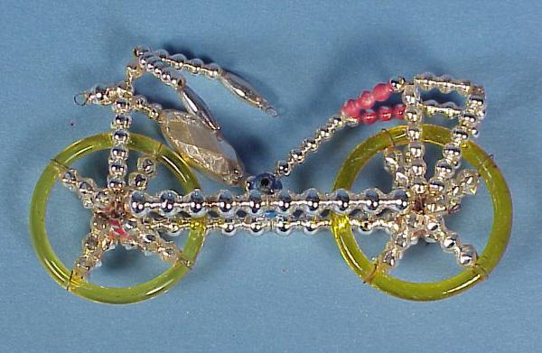 Vintage Glass Bicycle Christmas Ornament