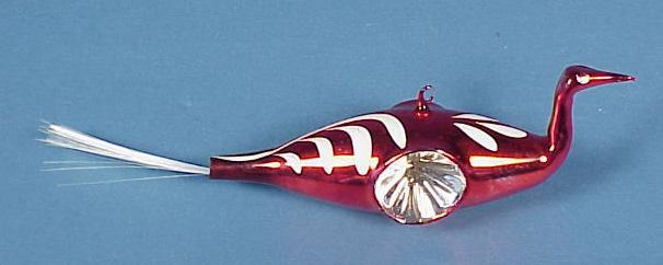 Blown Glass Indent Swan Christmas Ornament