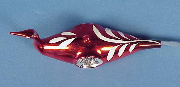 Blown Glass Indent Swan Christmas Ornament