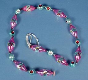 Vintage Blown Glass Bead Christmas Garland
