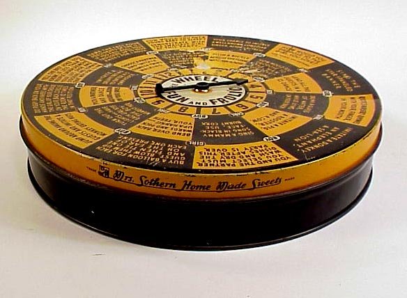 1930s Halloween Tin Litho Candy Box Spinner Game