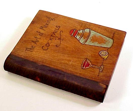 1920s Wooden Cocktail Mixing Recipe Box
