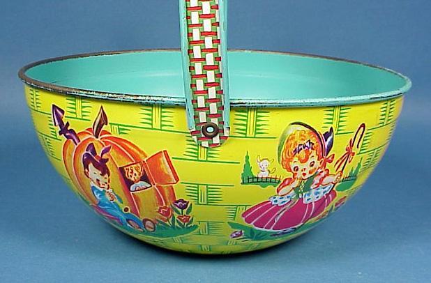 J. Chein Lithographed Tin Easter Basket