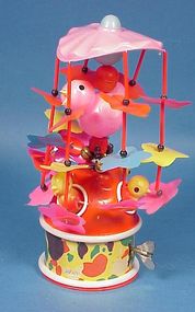 Celluloid Windup Easter Chick Carousel Toy