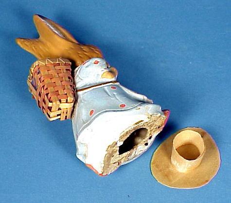 Composition Easter Rabbit Candy Container