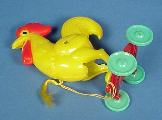 Rosbro Hard Plastic Easter Rooster Pull Toy