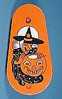 Tin Litho Halloween Witch Ratchet Noisemaker