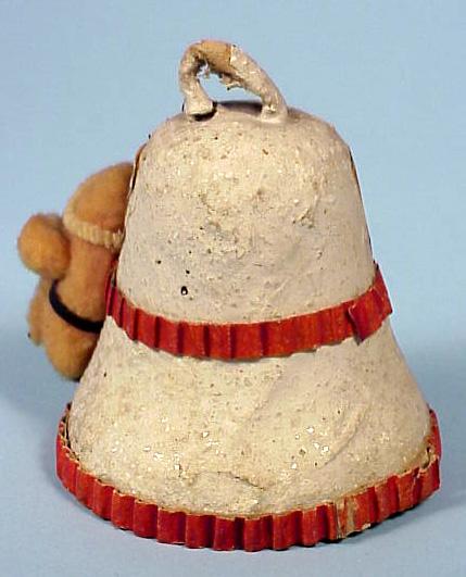 Cotton Santa &amp; Bell House Christmas Ornament