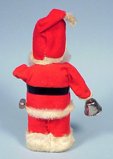 Vintage Wind-Up Santa w/ Bell Christmas Toy