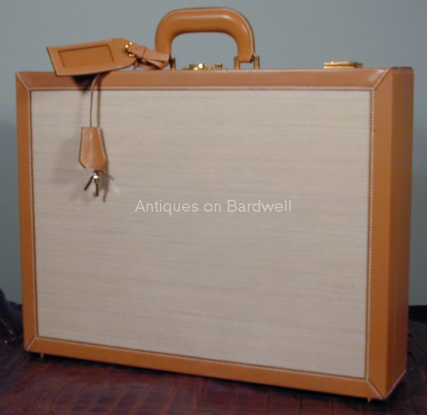 Hermes Attache Briefcase with Panama Weave Insets