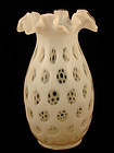 Fenton French Opalescent Coin Dot Vase