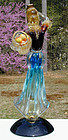 Murano Figure of a Young Woman with Fruit Basket