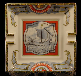 Hermes Porcelain Ashtray Nautical