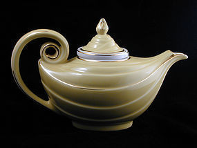 Pair HALL Aladdin Teapots Lid/Infuser Gold Trimmed