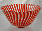 Venini  Murano 'a canne' Bowl - Eye Catching in Red!